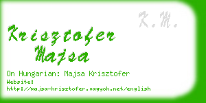 krisztofer majsa business card